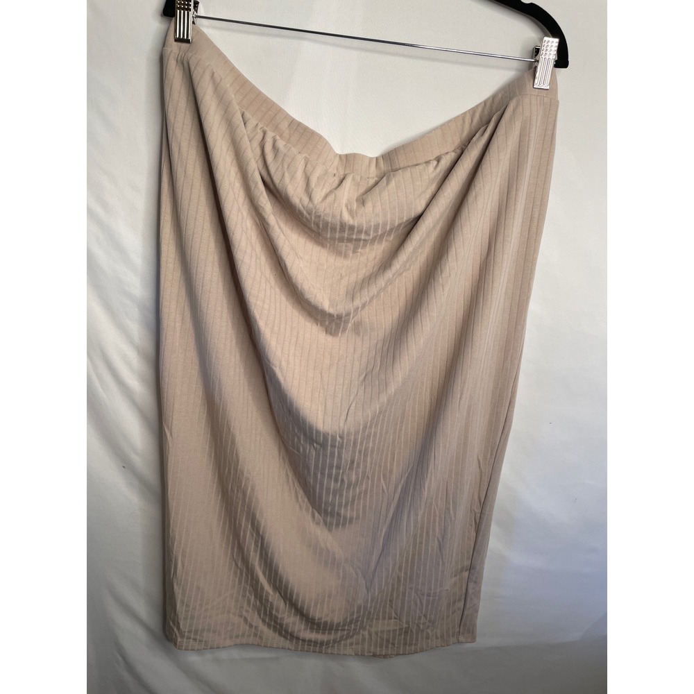 Isabel by Ingrid & Isabel Maternity Ribbed Midi Skirt Beige XXL ELE3GG